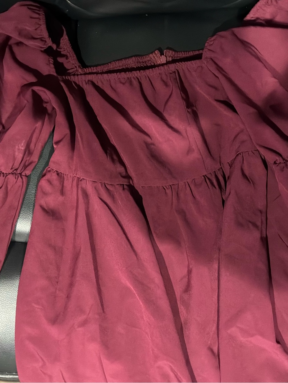 Women's Off-Shoulder Dress in Deep Wine